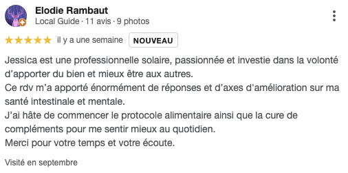 Avis Google de Elodie Rambaut